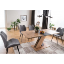 Стол обеденный SIGNAL EXEL D дуб вотан/серебряный 140-180/85